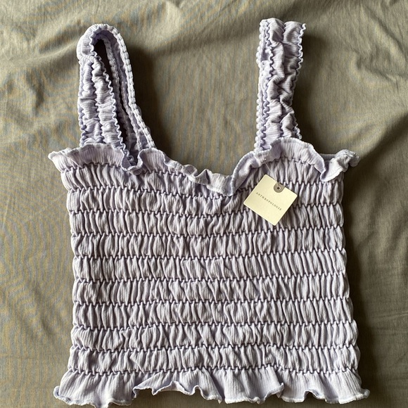 NWT Anthropologie seamless, smocked, square neck tank L/XL - Picture 5 of 5